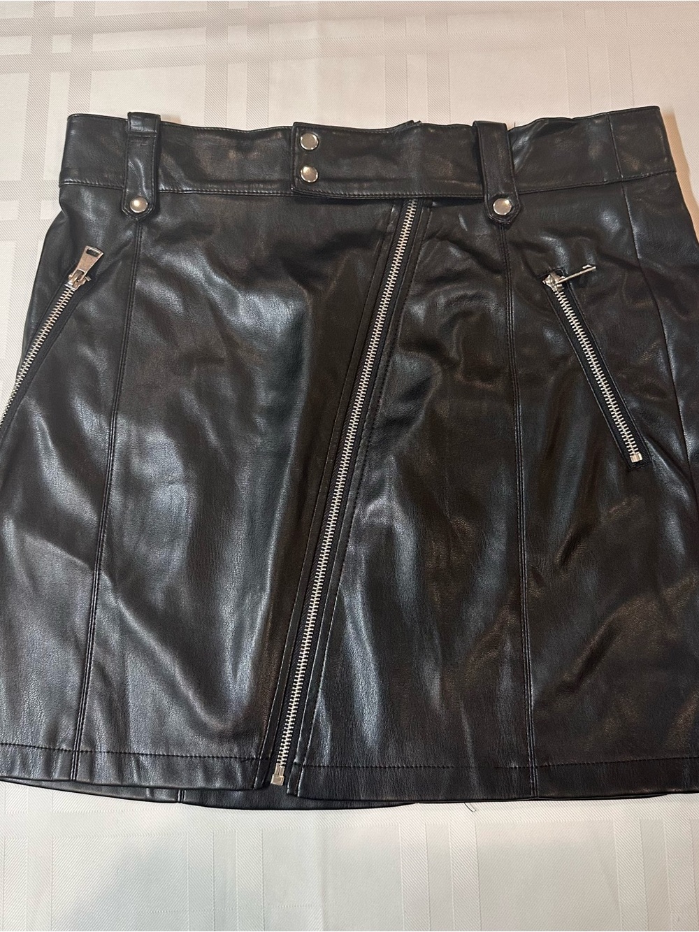 Industry Black Faux Leather Biker
Mini Skirt - Distressed vintage
Y2K Style